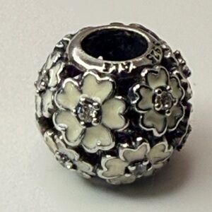 Pandora White Blossom Daisy Charm Clear CZ S925 ALE